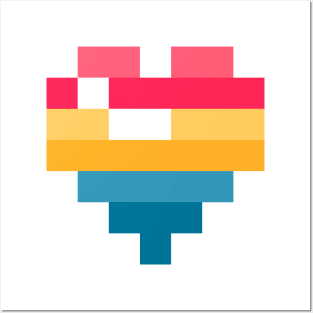 Pixel Heart - Pan Pride T-Shirt Posters and Art